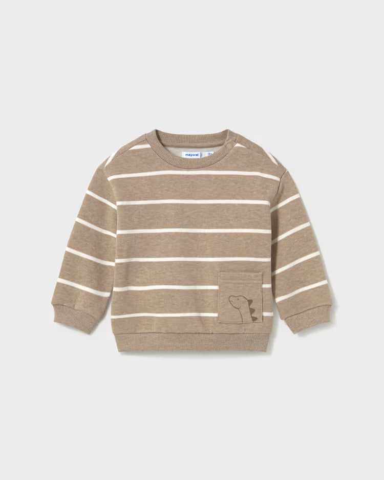 MAYORAL ANIMAL POCKET SWEATSHIRT - TRUFFLE