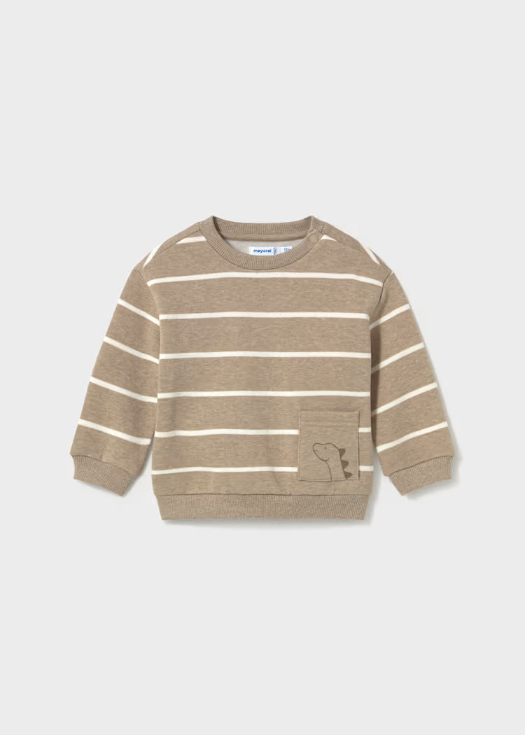 MAYORAL ANIMAL POCKET SWEATSHIRT - TRUFFLE