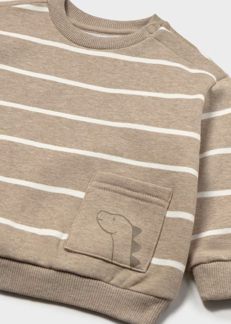 MAYORAL ANIMAL POCKET SWEATSHIRT - TRUFFLE