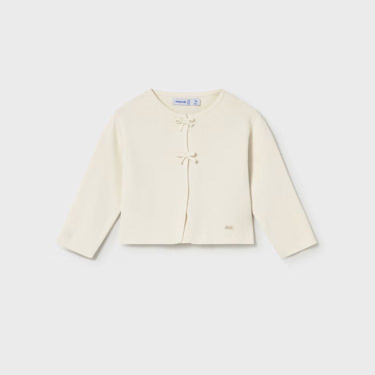 MAYORAL BOW CARDIGAN - BONE