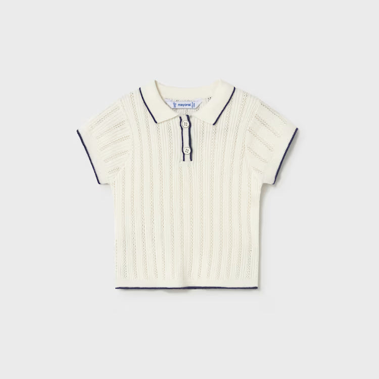 MAYORAL KNIT POLO - NATURAL
