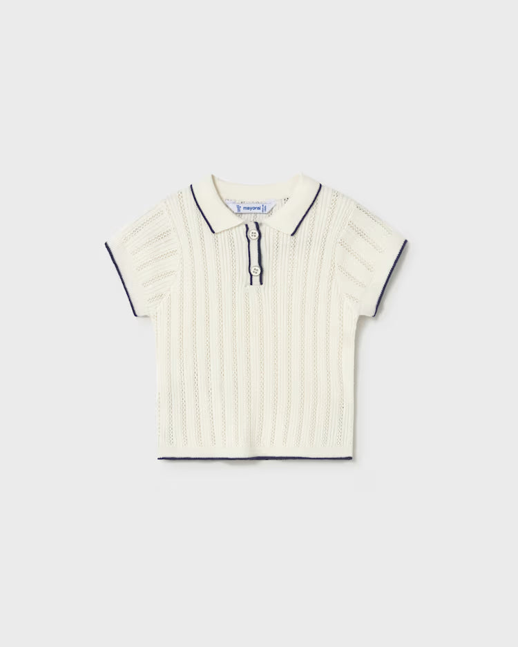 MAYORAL KNIT POLO - NATURAL