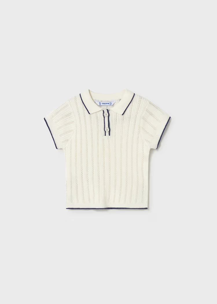 MAYORAL KNIT POLO - NATURAL