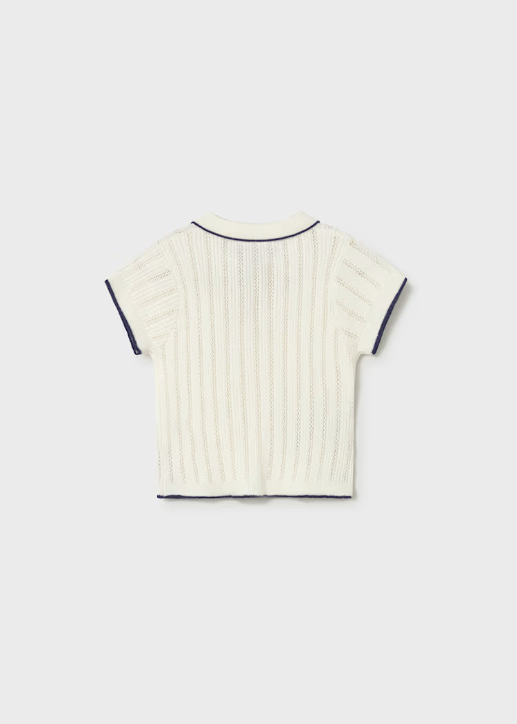 MAYORAL KNIT POLO - NATURAL