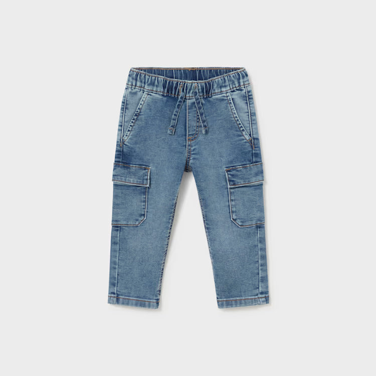 MAYORAL SOFT CARGO PANT - LIGHT DENIM