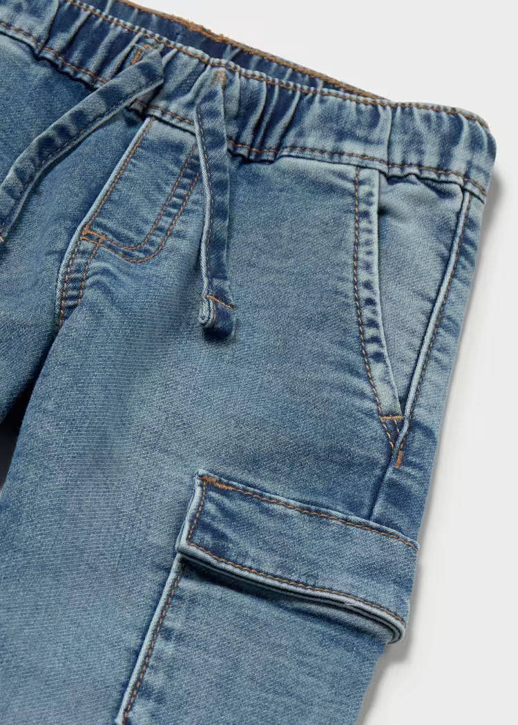 MAYORAL SOFT CARGO PANT - LIGHT DENIM