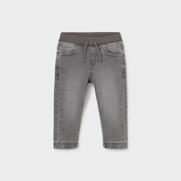 MAYORAL BABY DENIM JOGGER PANT - MEDIUM GREY