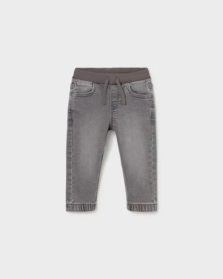 MAYORAL BABY DENIM JOGGER PANT - MEDIUM GREY