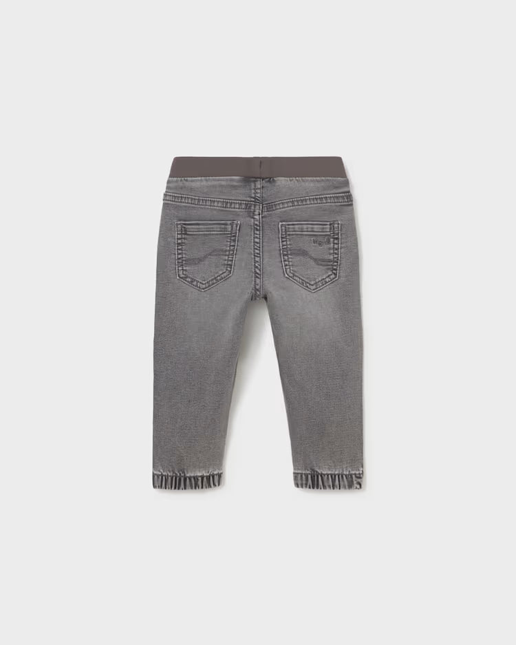 MAYORAL BABY DENIM JOGGER PANT - MEDIUM GREY