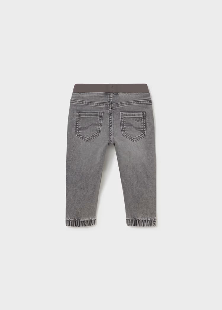 MAYORAL BABY DENIM JOGGER PANT - MEDIUM GREY