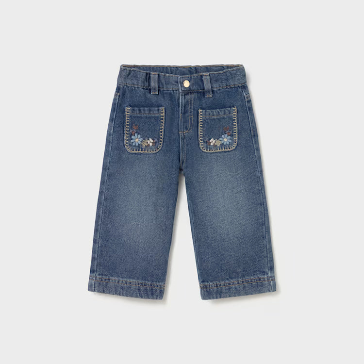 MAYORAL WIDE LEG PANT - MEDIUM DENIM