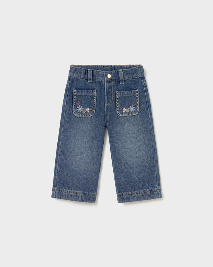 MAYORAL WIDE LEG PANT - MEDIUM DENIM