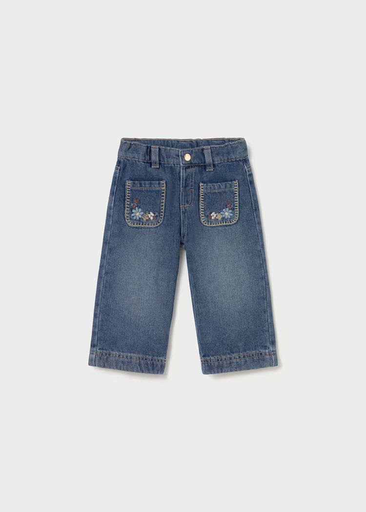 MAYORAL WIDE LEG PANT - MEDIUM DENIM