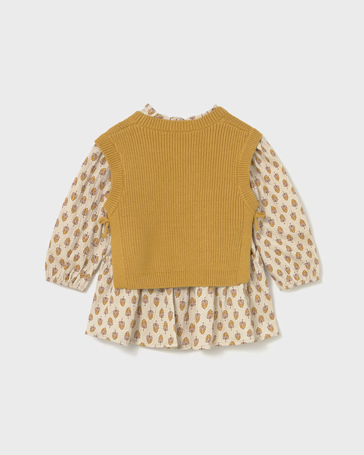 MAYORAL BABY DRESS W VEST - HONEY