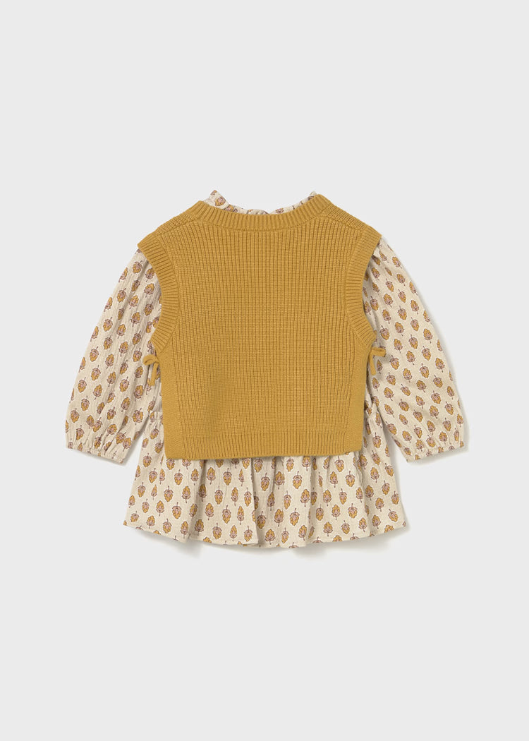 MAYORAL BABY DRESS W VEST - HONEY