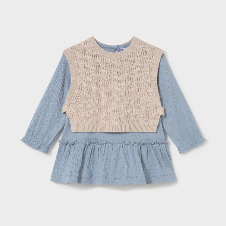 MAYORAL KNITTED VEST DRESS - BLUE