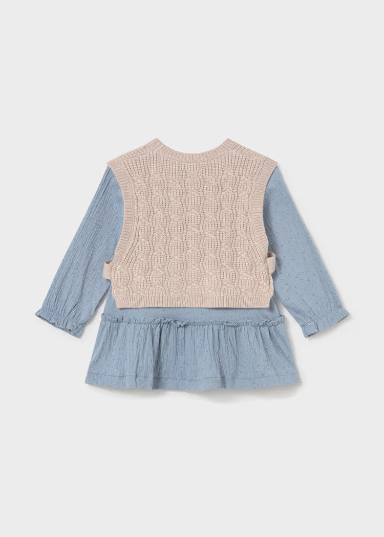 MAYORAL KNITTED VEST DRESS - BLUE
