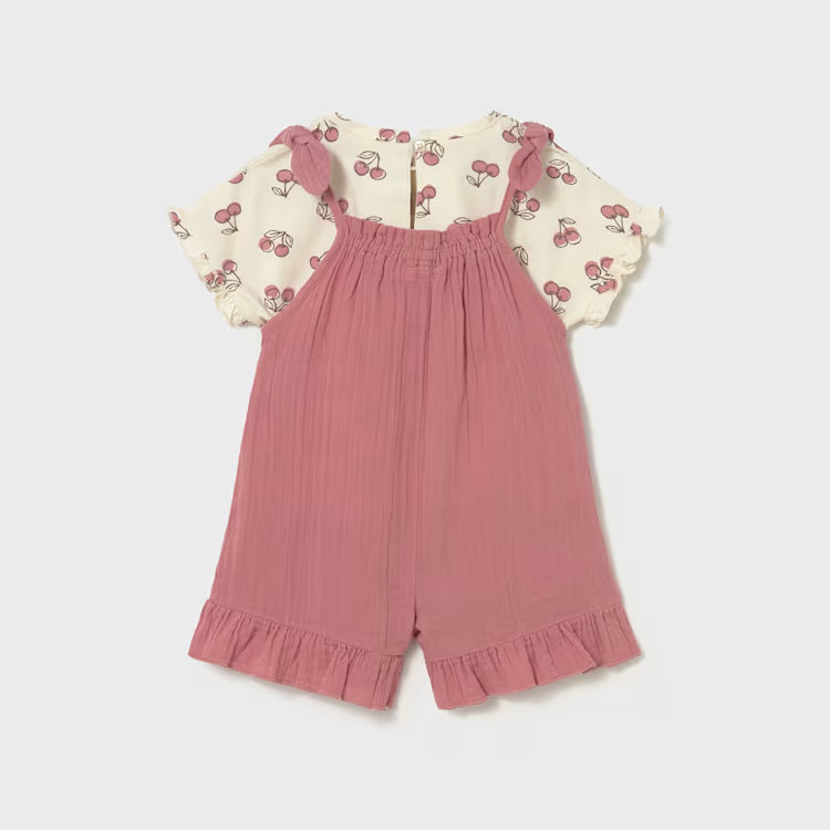 MAYORAL 2PC DUNGREES SET - BLUSH
