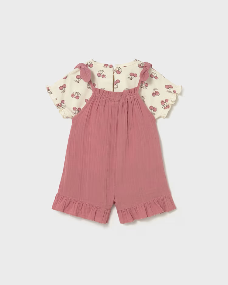 MAYORAL 2PC DUNGREES SET - BLUSH