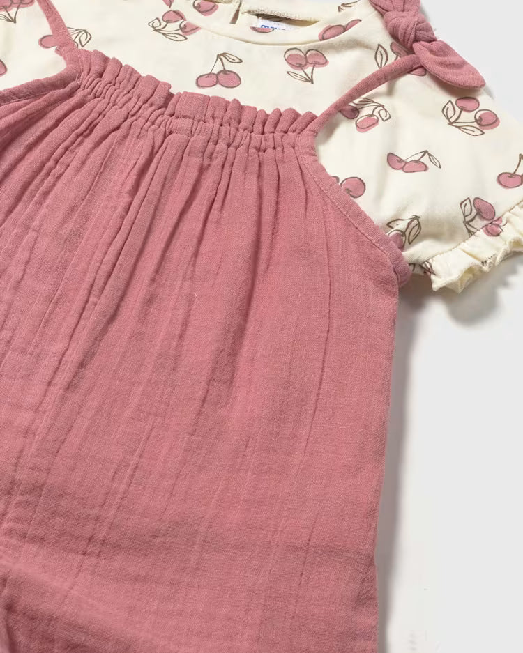 MAYORAL 2PC DUNGREES SET - BLUSH