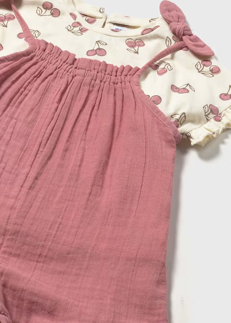 MAYORAL 2PC DUNGREES SET - BLUSH