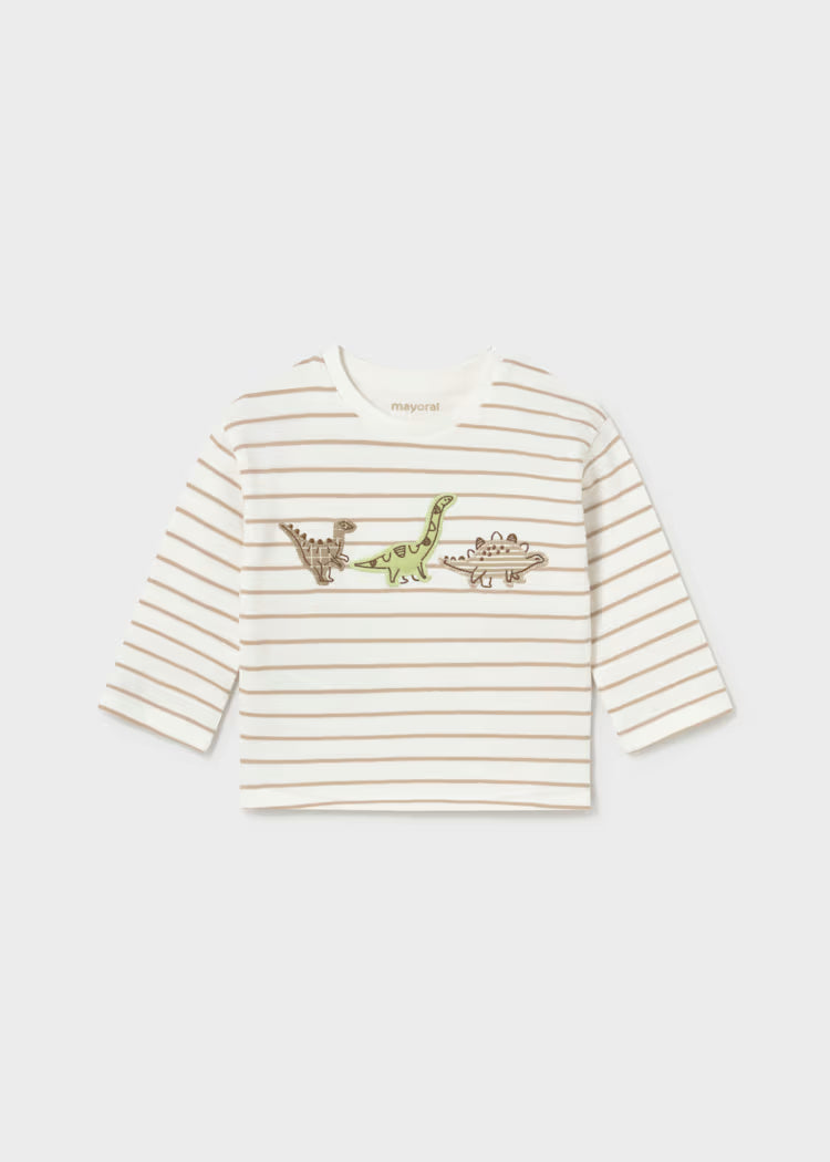 MAYORAL EMBROIDERED LS SHIRT - MOLE