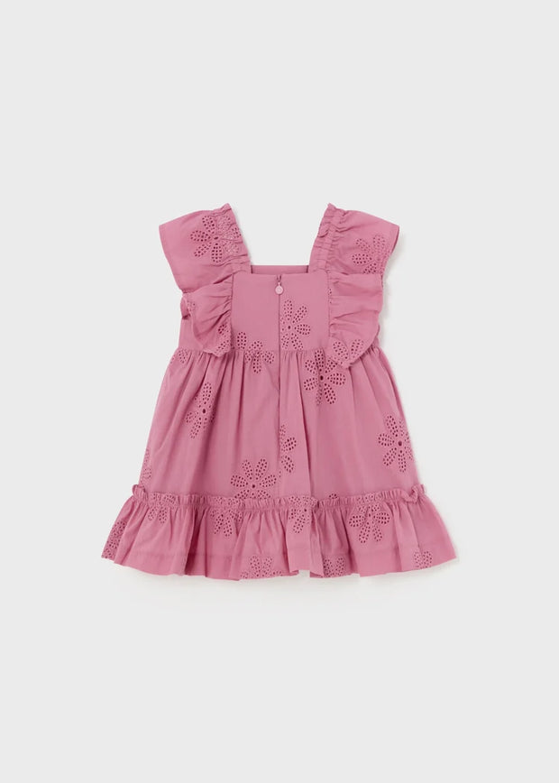 MAYORAL EMBROIDERY RUFFLE DRESS - HIBISCUS