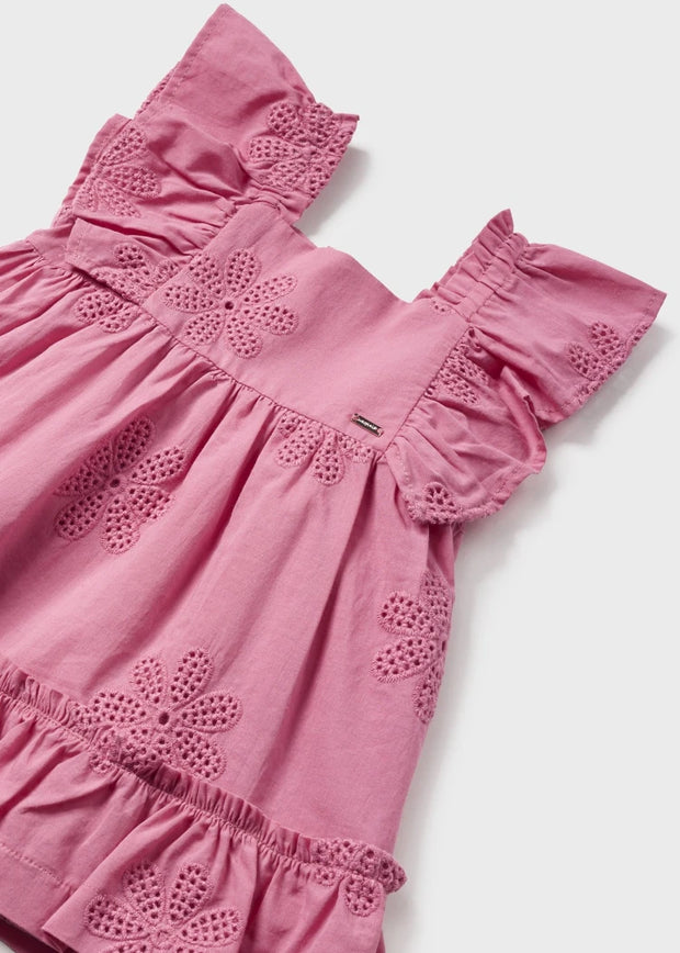 MAYORAL EMBROIDERY RUFFLE DRESS - HIBISCUS
