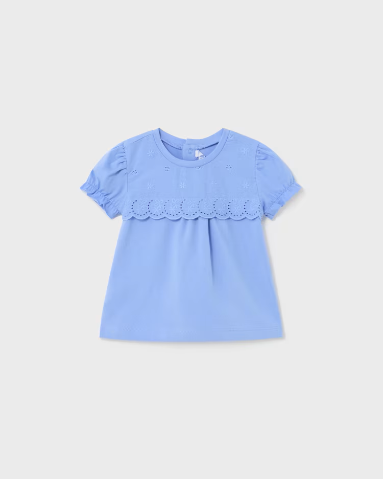 MAYORAL EYELET EMBROIDERY SHIRT - INDIGO