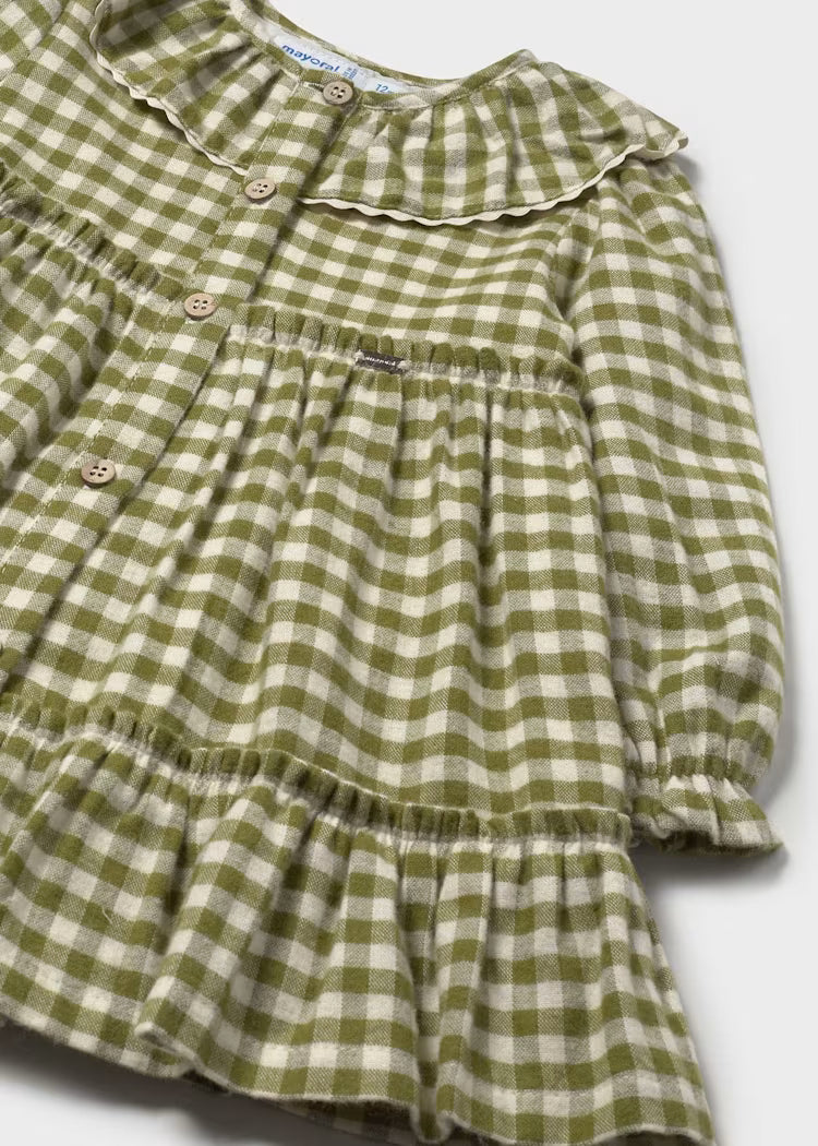 MAYORAL GINGHAM DRESS - BAYLEAF
