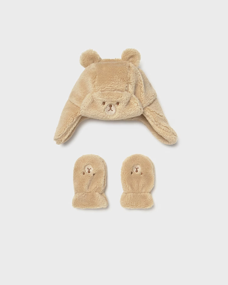 MAYORAL SHERPA HAT + MITTENS SET - LATTE