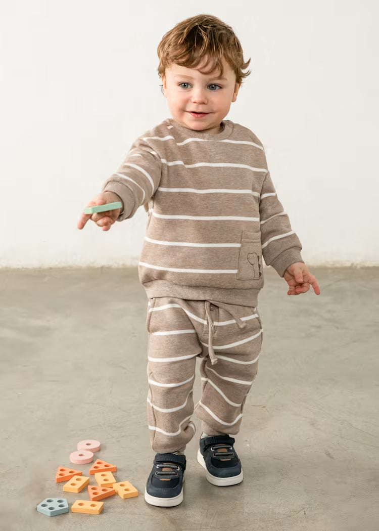 MAYORAL STRIPED JOGGER - TRUFFLE