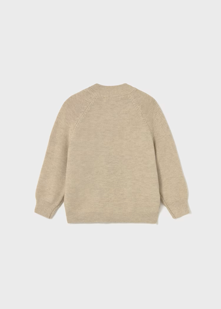MAYORAL ZIP CARDIGAN - BRIGHT BEIGE