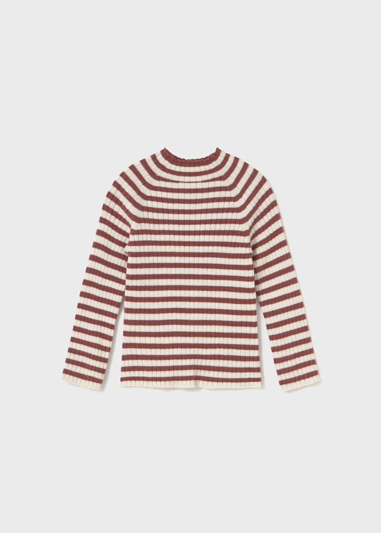 MAYORAL STRIPED MOCKNECK - TERRACOTTA