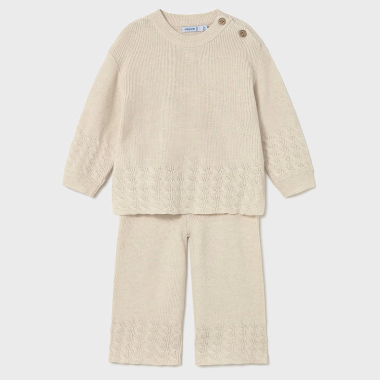 MAYORAL 2PC KNIT SET - CREAM