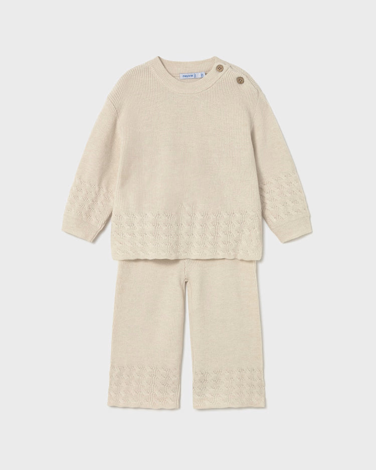 MAYORAL 2PC KNIT SET - CREAM
