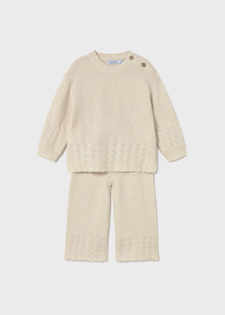 MAYORAL 2PC KNIT SET - CREAM