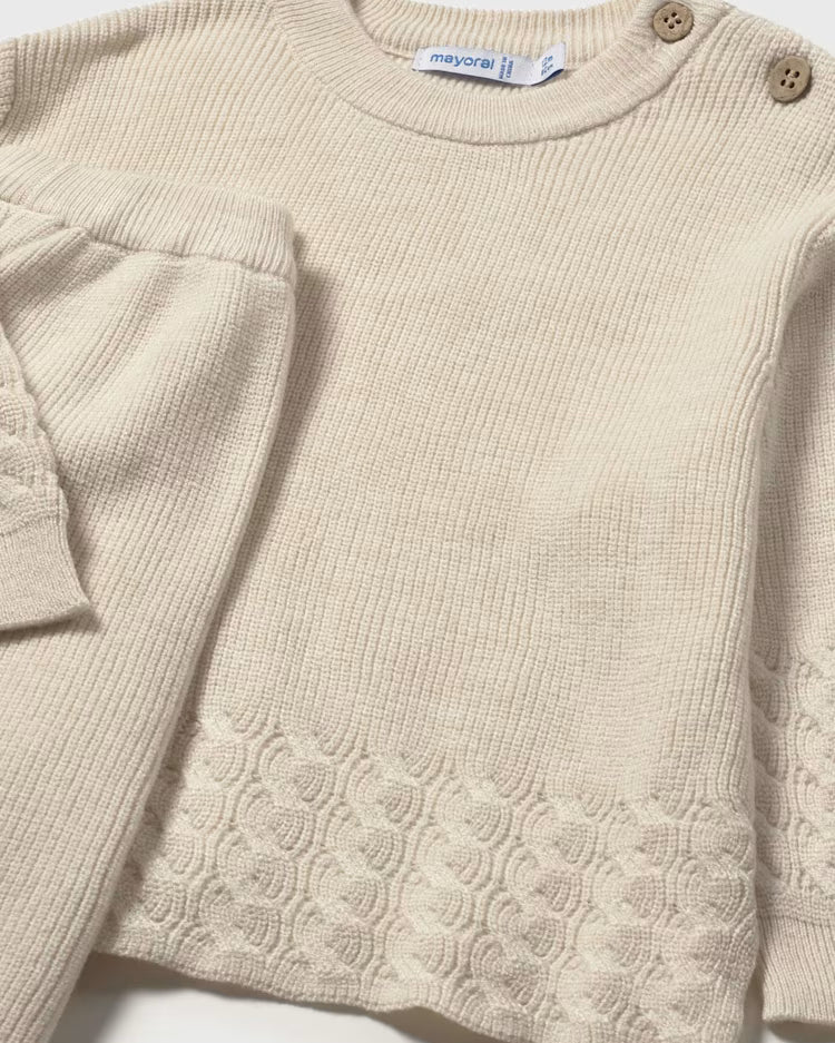 MAYORAL 2PC KNIT SET - CREAM