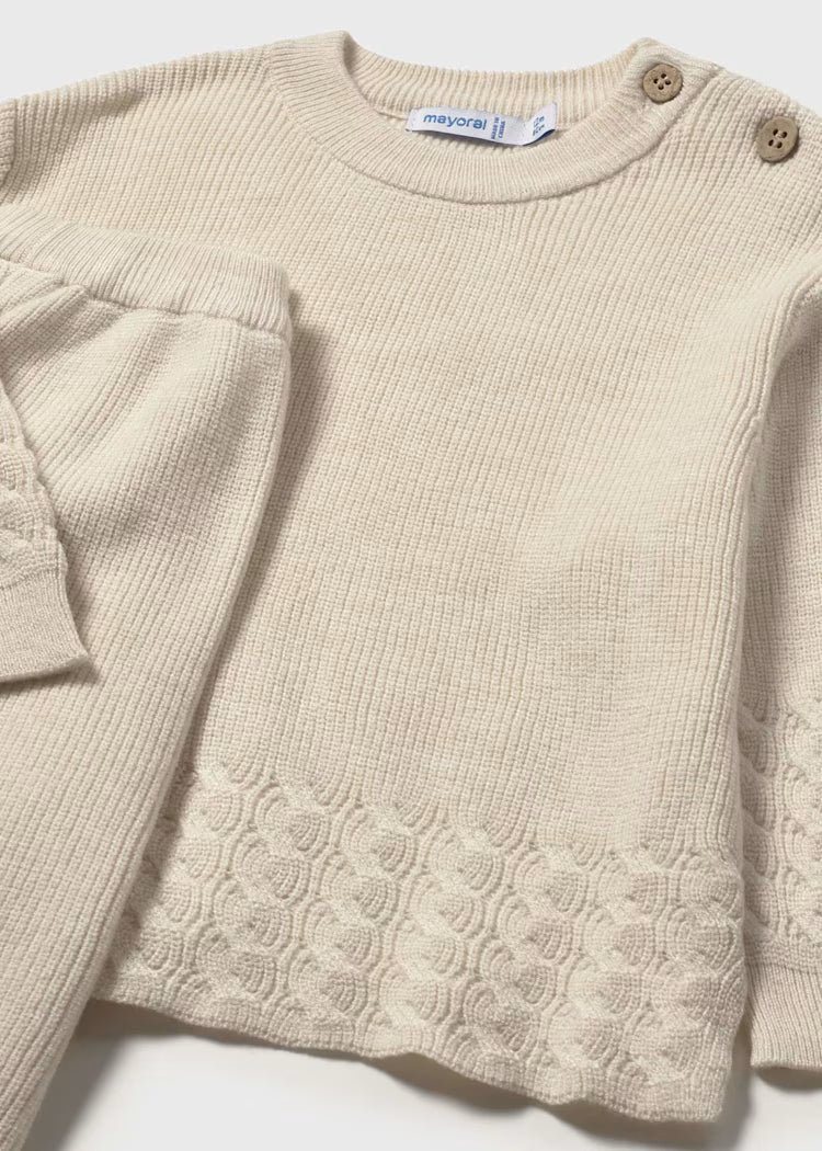 MAYORAL 2PC KNIT SET - CREAM