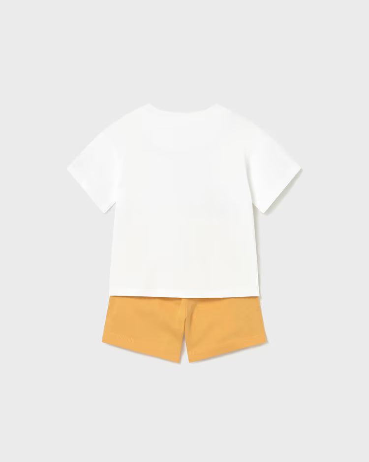 MAYORAL 2PC SHORTS + TEE SET - PEACH