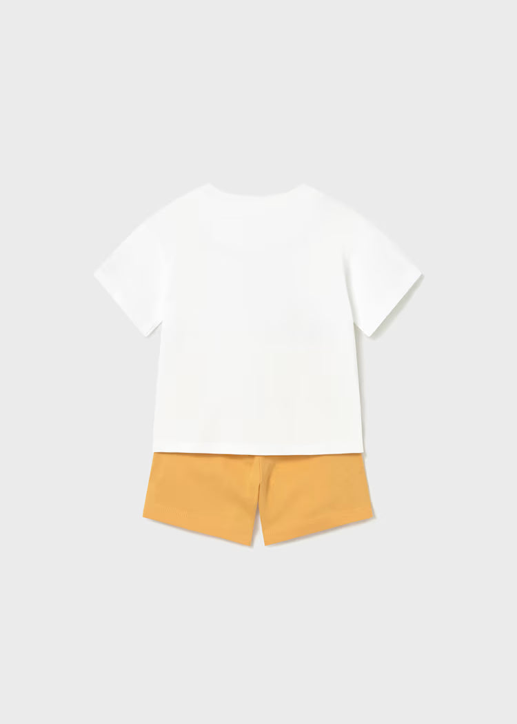 MAYORAL 2PC SHORTS + TEE SET - PEACH