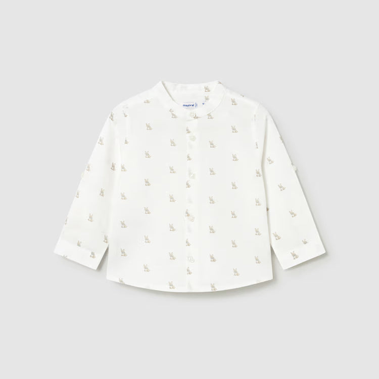 MAYORAL PRINTED LINEN SHIRT - CREAM