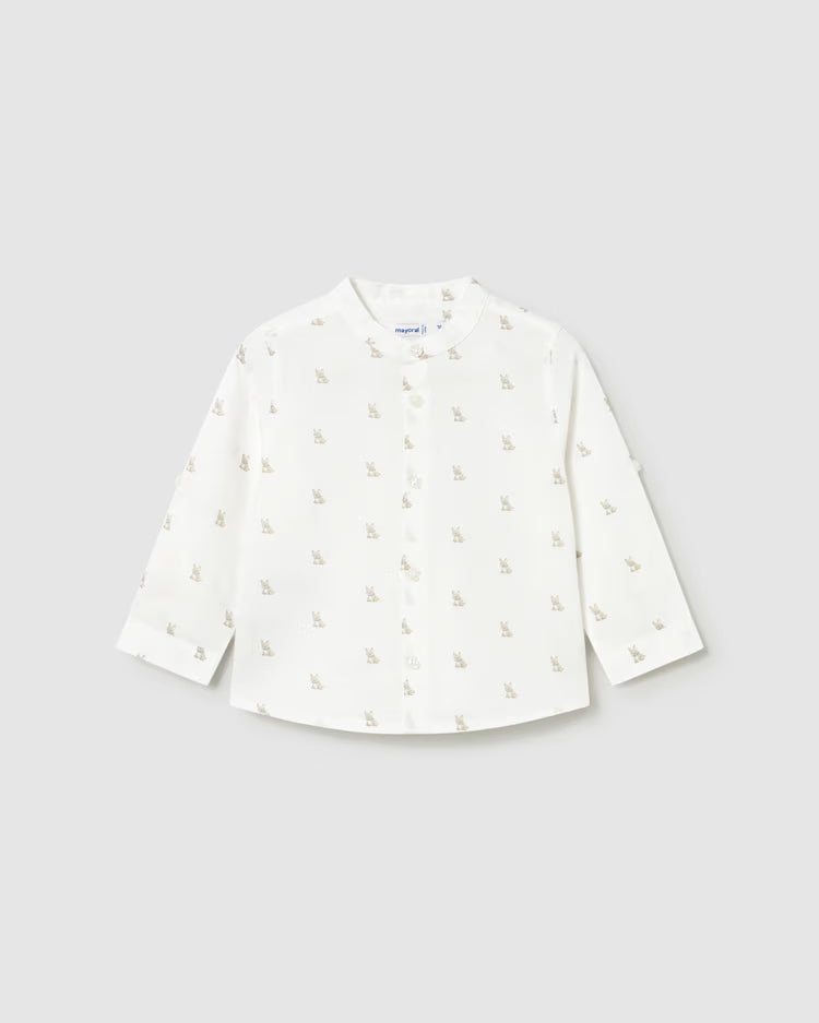 MAYORAL PRINTED LINEN SHIRT - CREAM