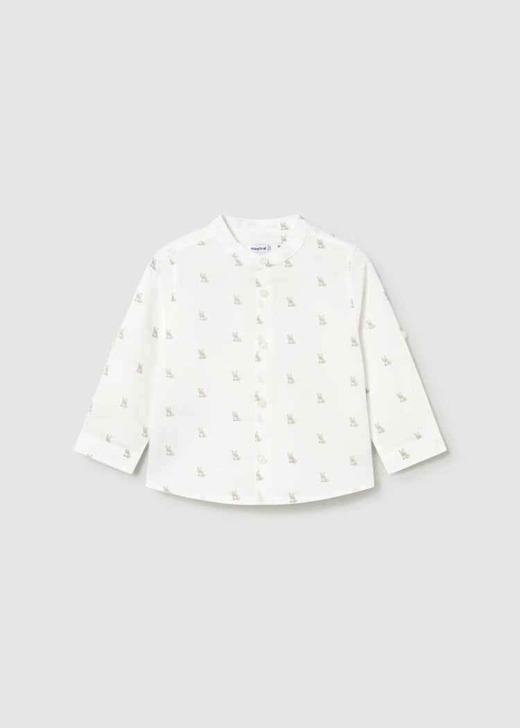 MAYORAL PRINTED LINEN SHIRT - CREAM
