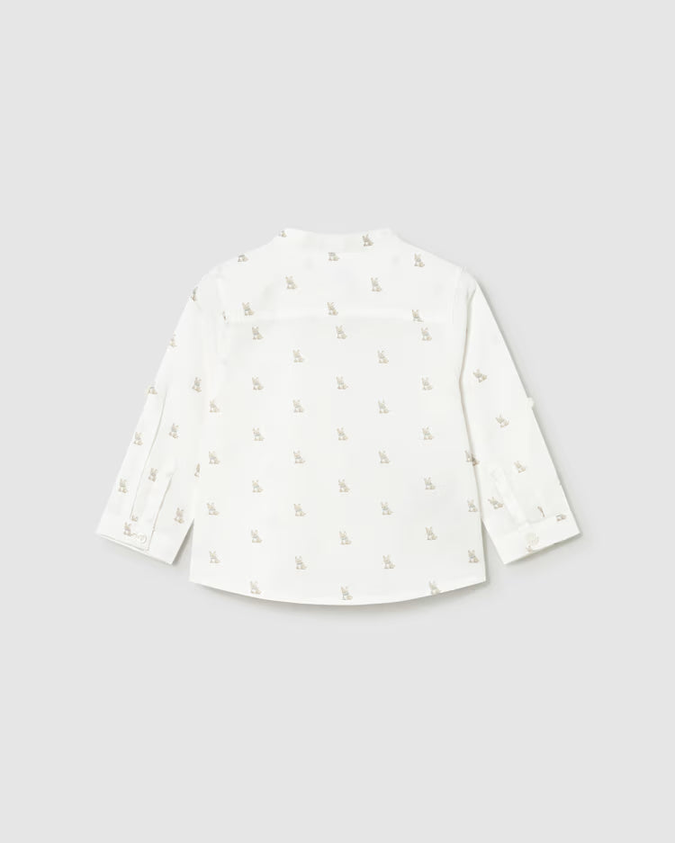 MAYORAL PRINTED LINEN SHIRT - CREAM