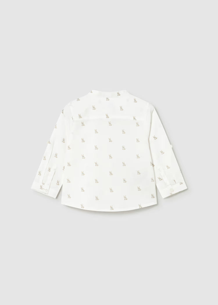 MAYORAL PRINTED LINEN SHIRT - CREAM