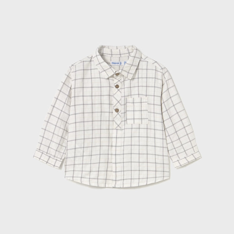 MAYORAL BUTTON CHECK SHIRT - SHADOW