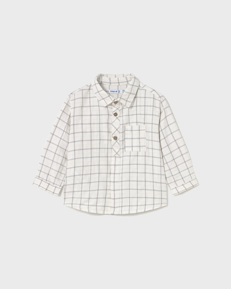 MAYORAL BUTTON CHECK SHIRT - SHADOW