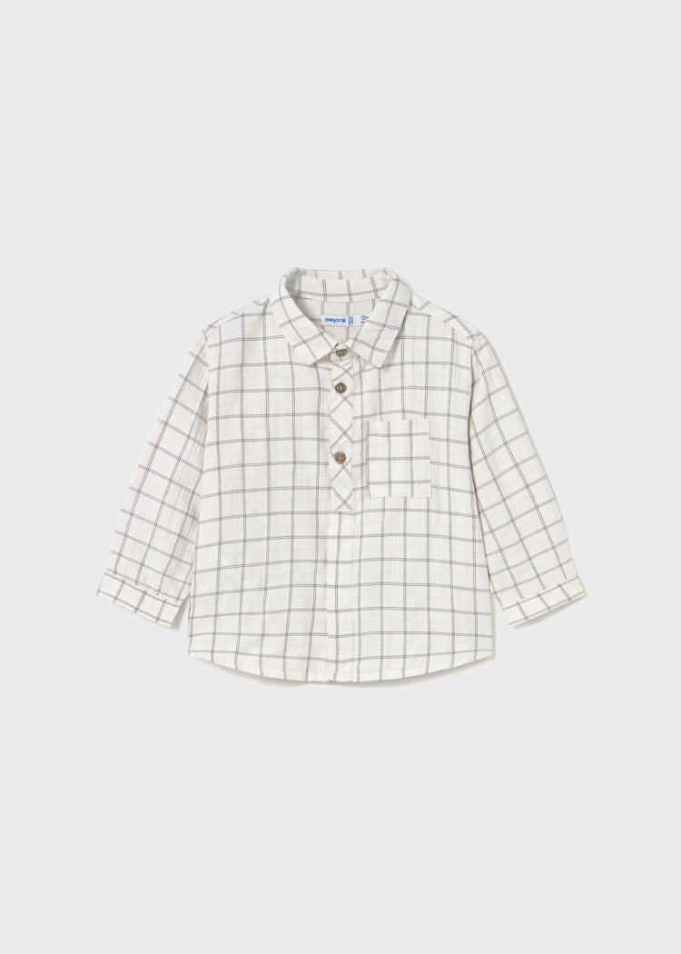 MAYORAL BUTTON CHECK SHIRT - SHADOW