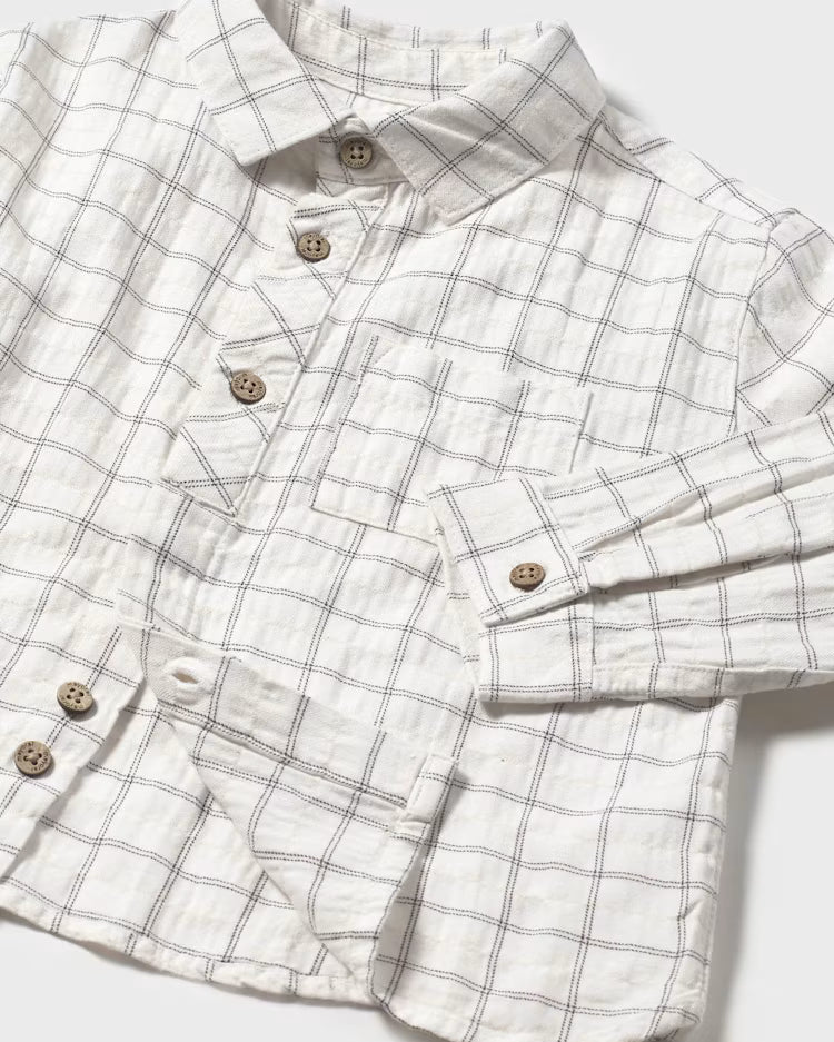 MAYORAL BUTTON CHECK SHIRT - SHADOW